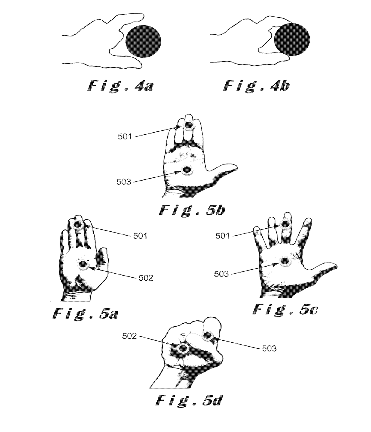 Method and system for human-to-computer gesture based simultaneous interactions using singular points of interest on a hand