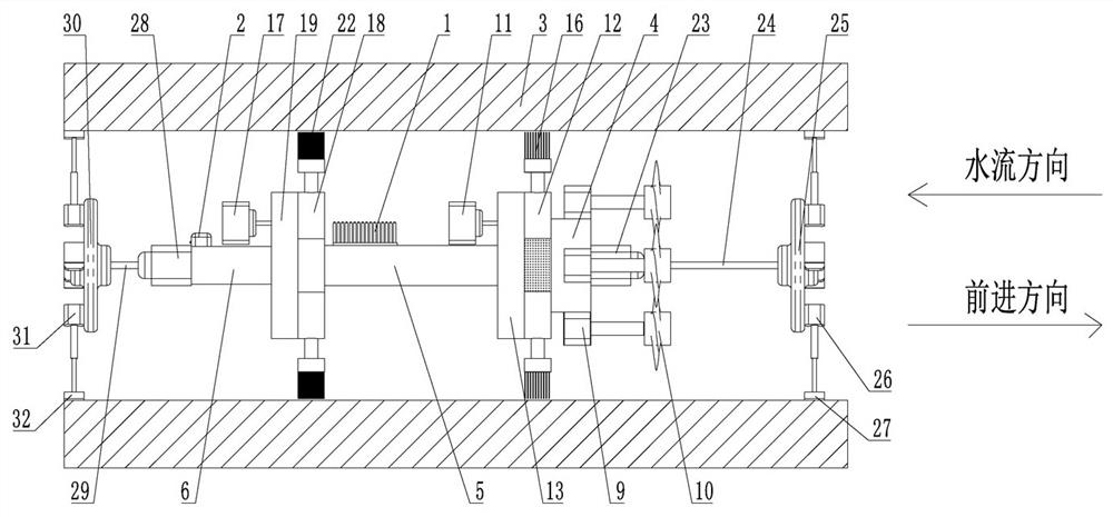 A water flow-driven continuous operation coal conveying pipeline cleaning and dredging robot