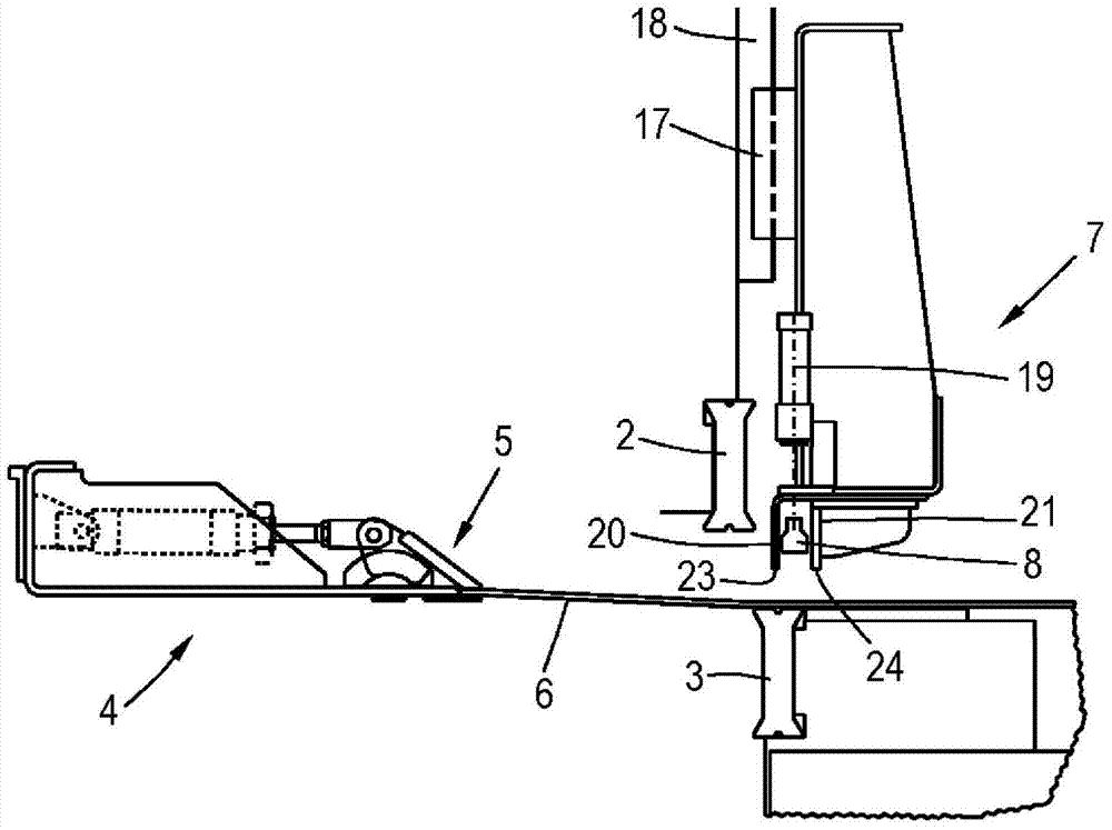 Cutting device for cutting thin and sticky tapes, especially cord tapes