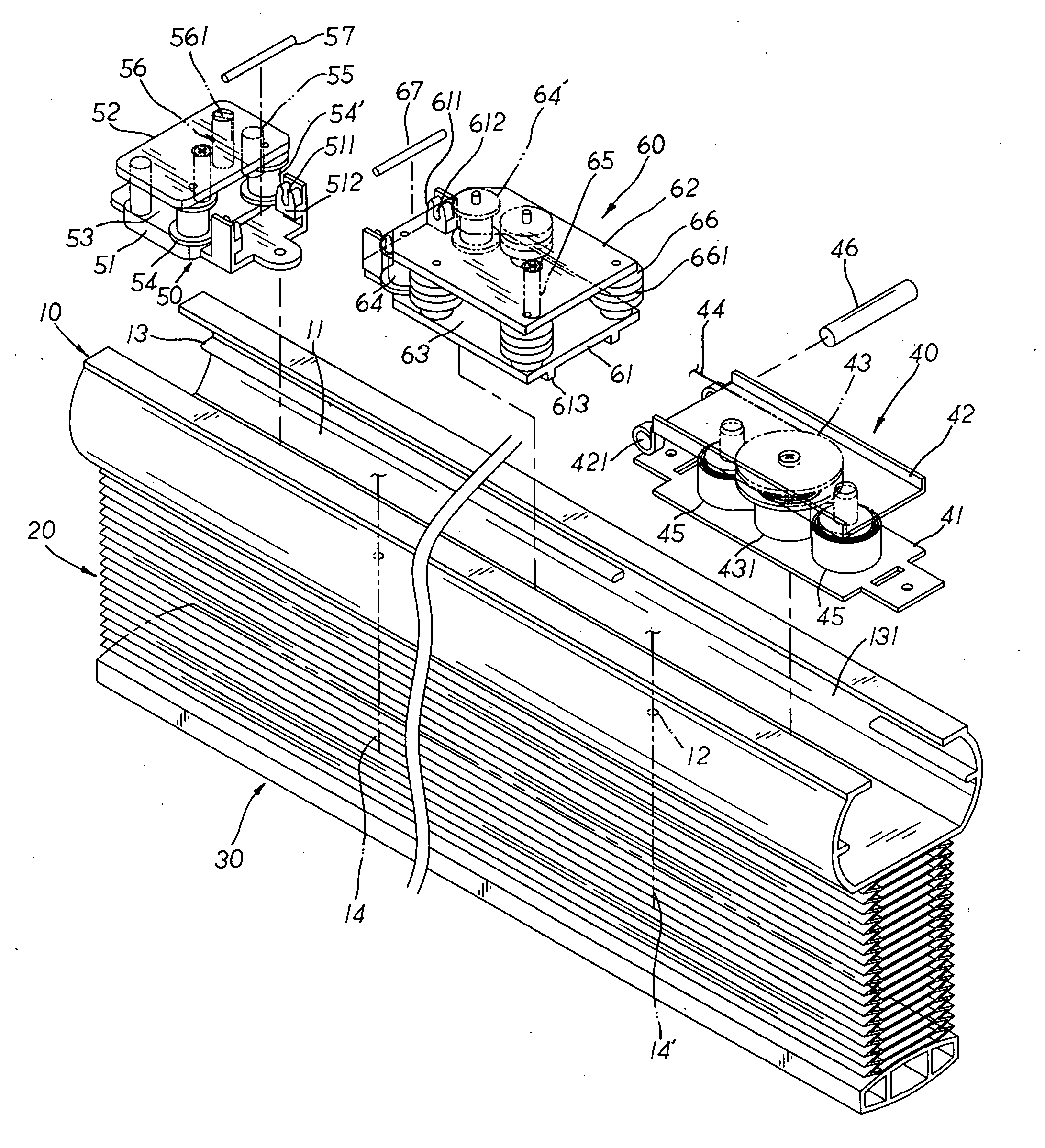 Cordless window blind structure