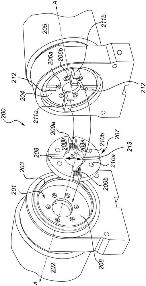 Coupling arrangement for an idler roll line