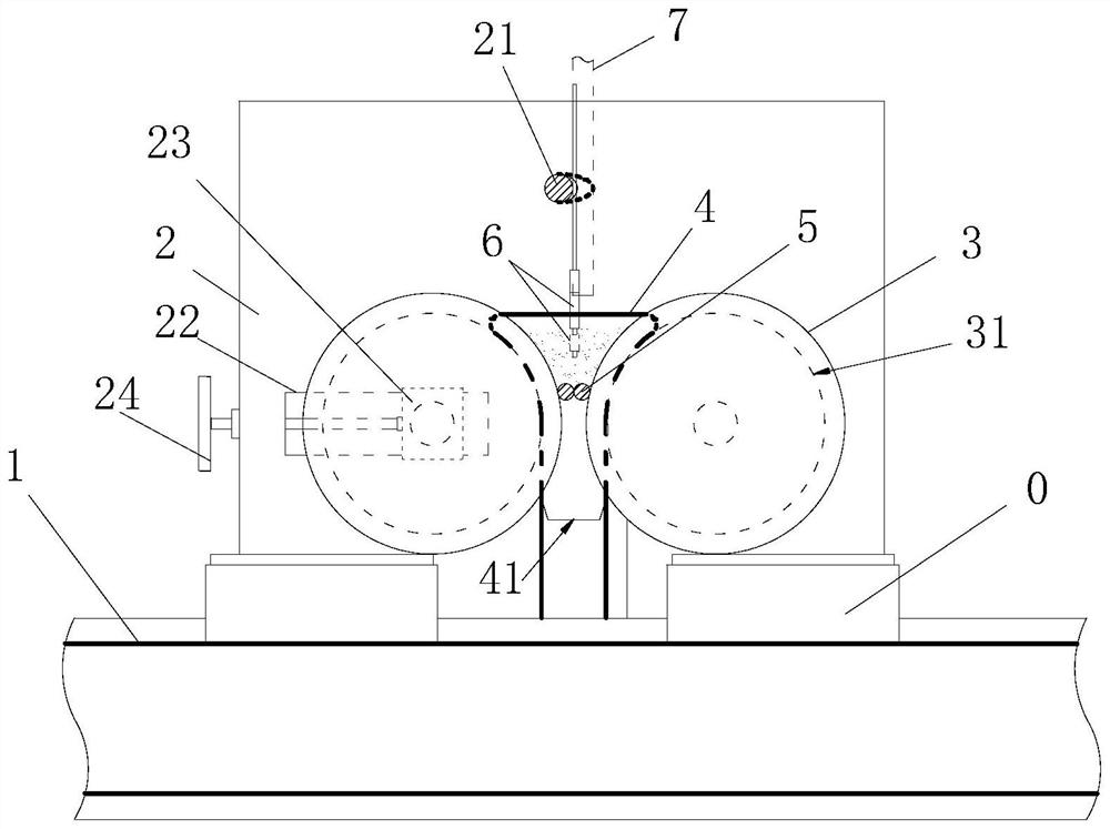 Gluing device for paper tray feet