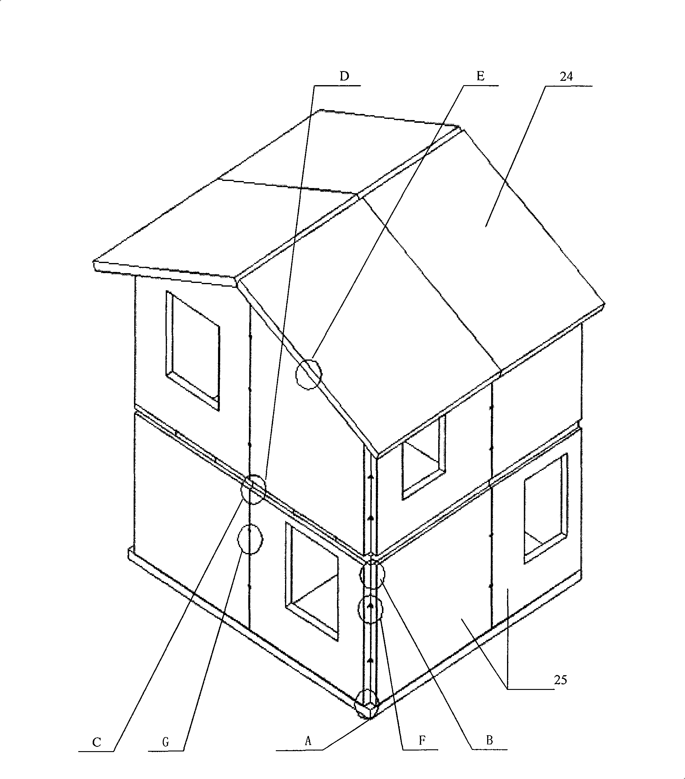 Architecture structure system assembled by composite building board and building method