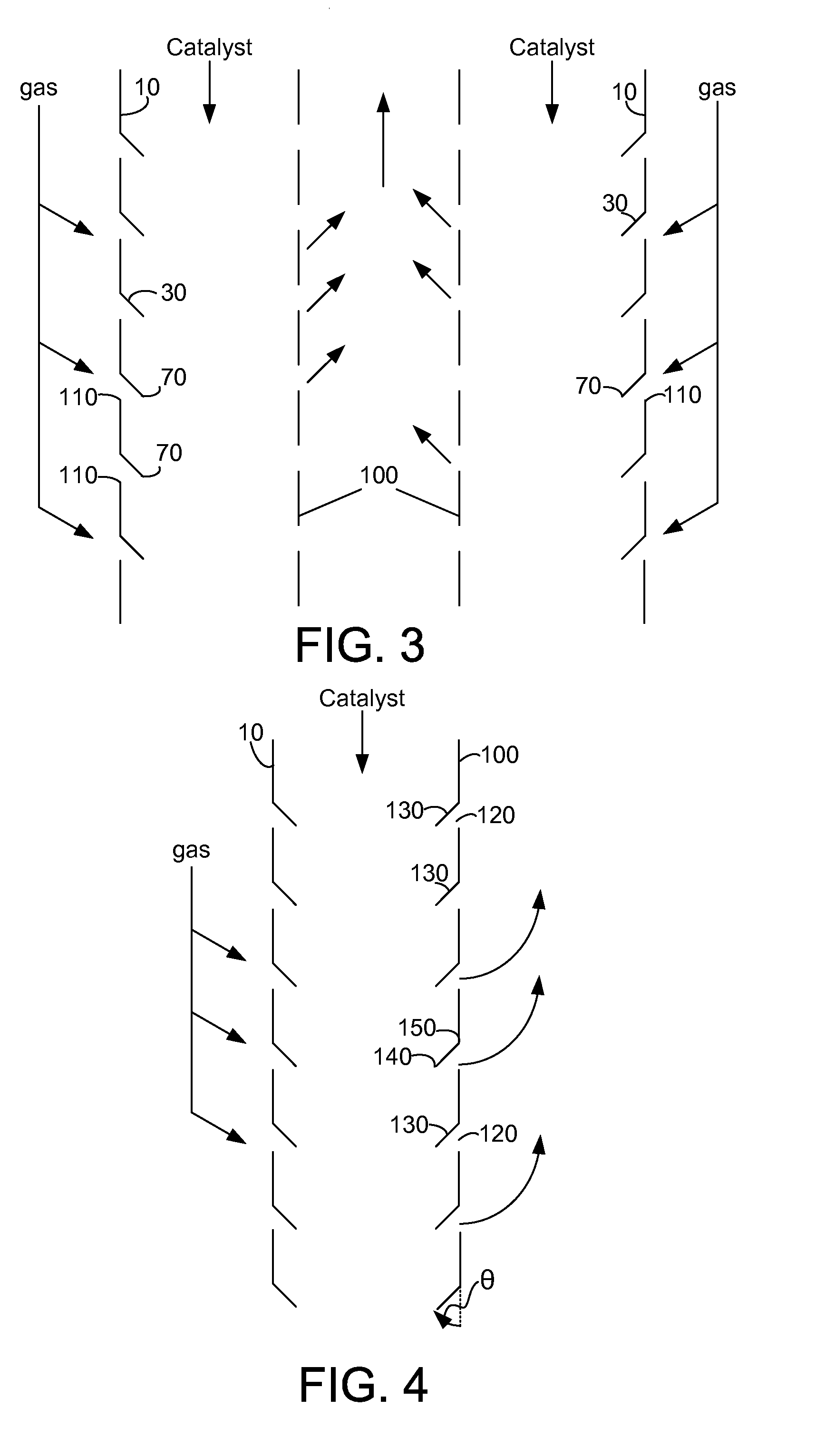 Screenless internals for radial flow reactors