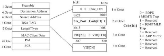 Method for implementing network bridge IGMP (internet group management protocol) Snooping based on DSA TAG (digital signature algorithm tag) and user-defined protocol stack