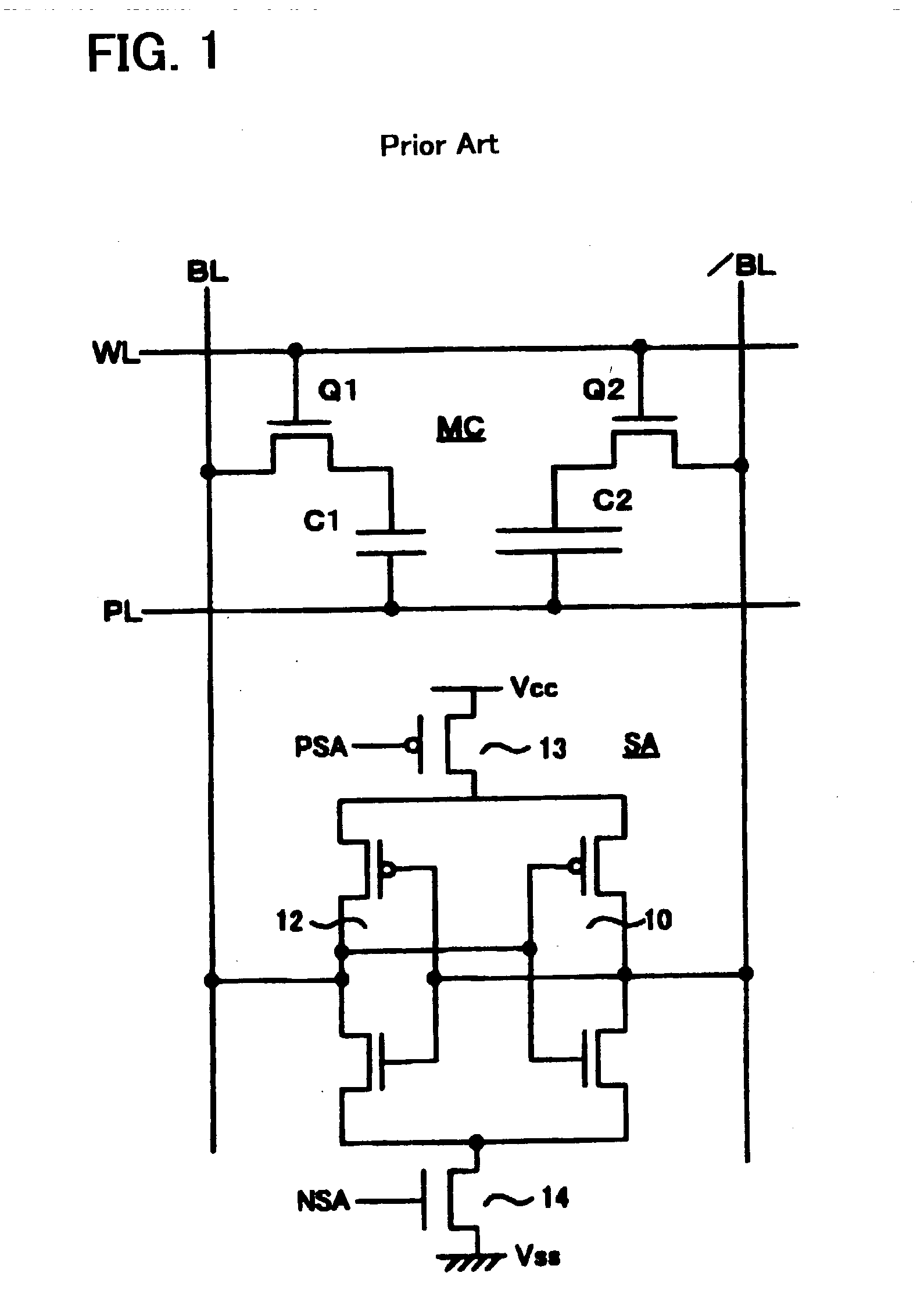 Ferroelectric memory wherein bit line capacitance can be maximized