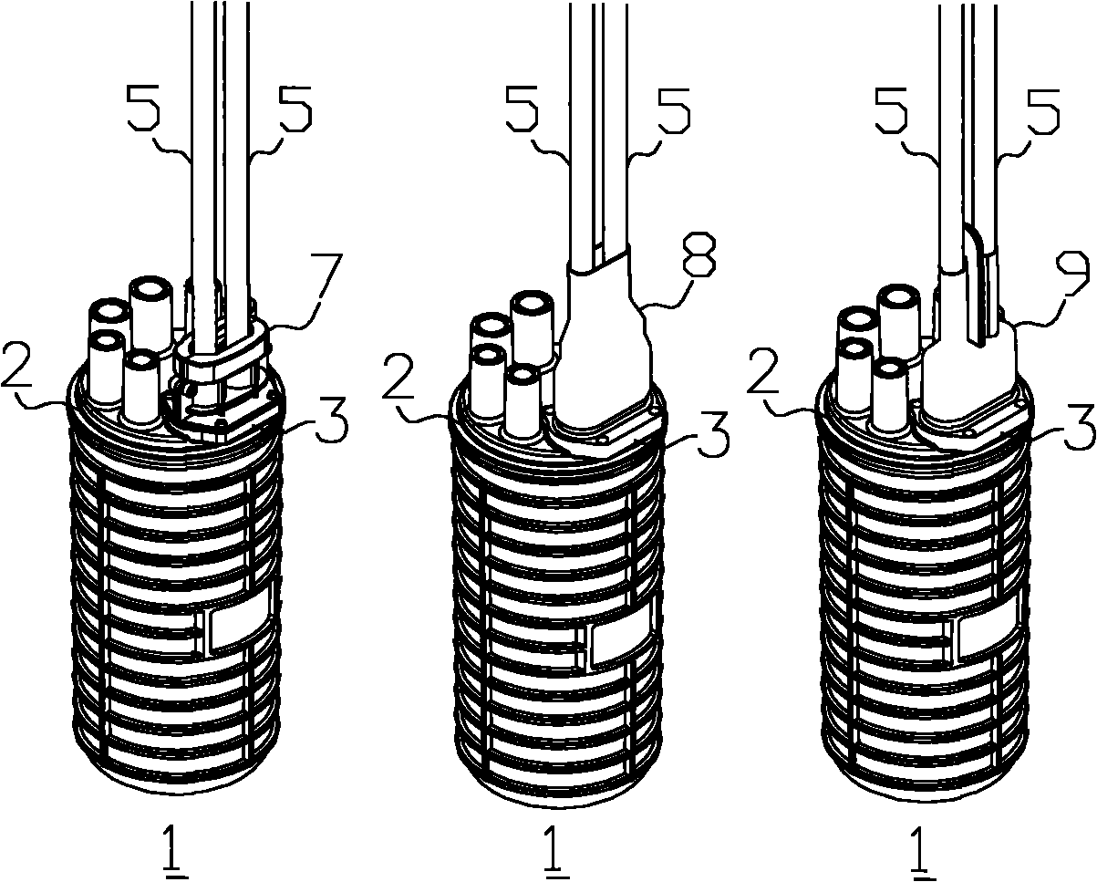 Optical cable connecting shell suitable for midway branch connecting operation