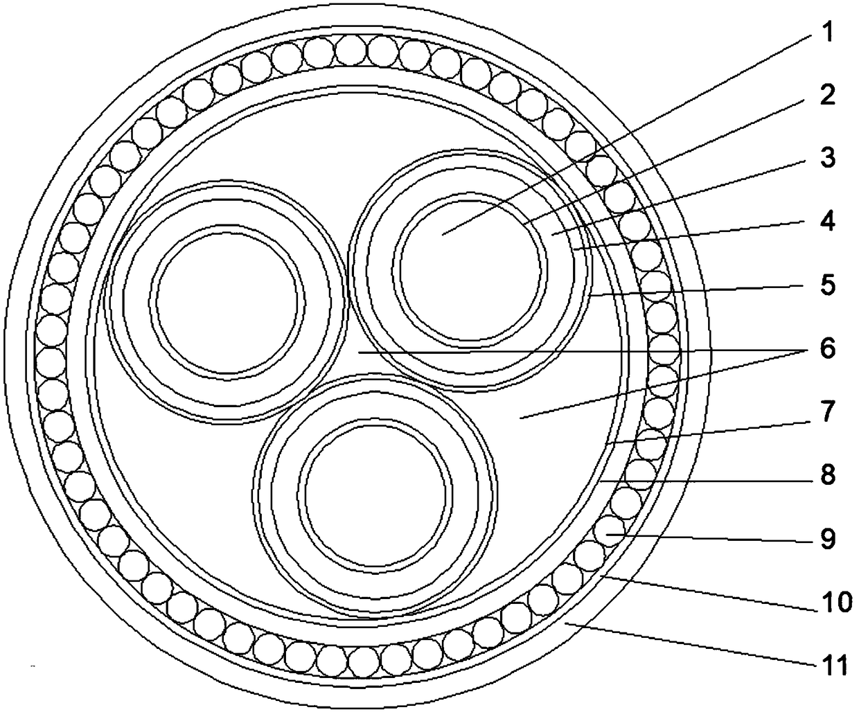 Method for manufacturing an environment-friendly medium-voltage power cable and cable