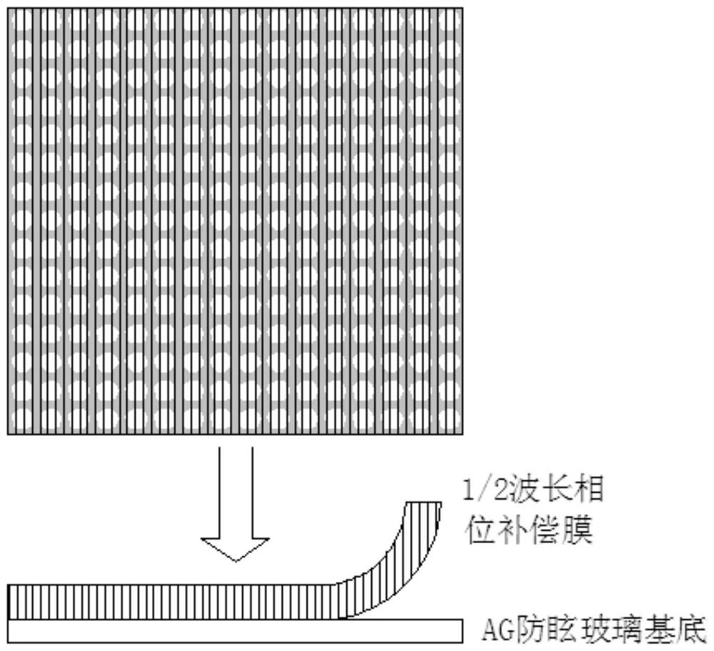 Low reflectivity 3D polarizing film, low reflectivity polarized LED and preparation method