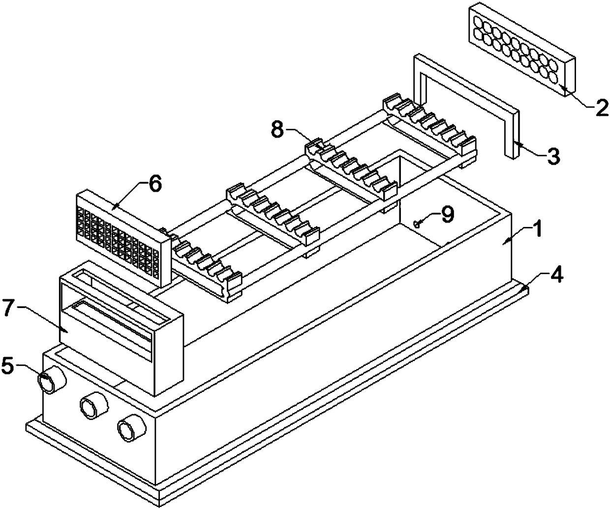 Cooling device capable of preventing scratches on steel pipes