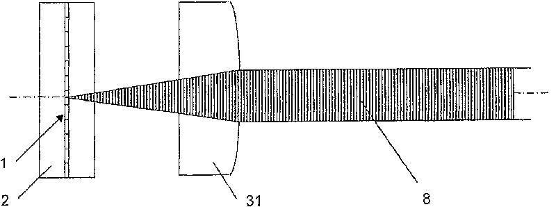 Image display device comprising an imaging matrix