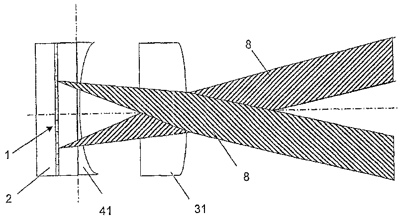 Image display device comprising an imaging matrix