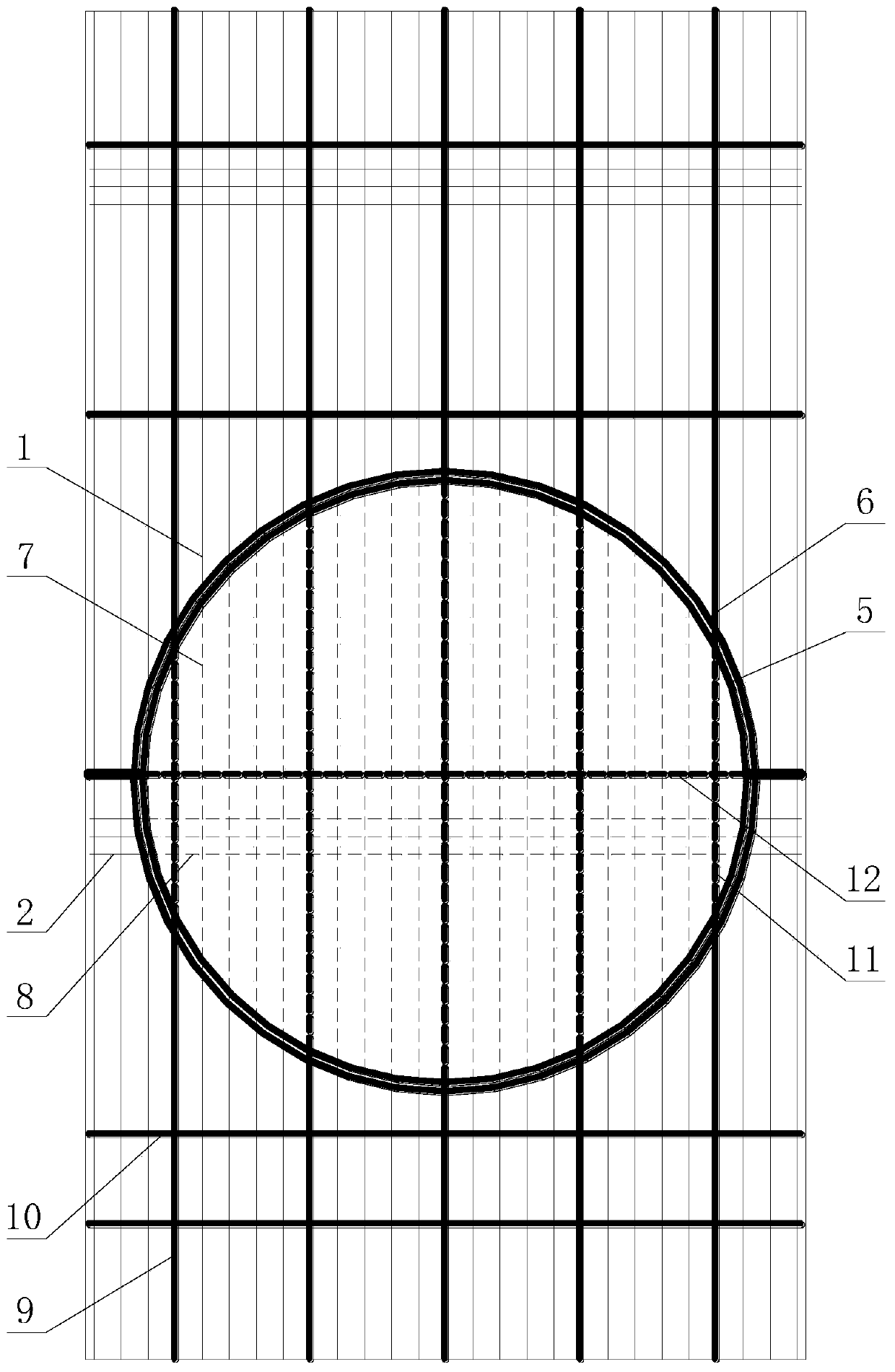 Unilateral glass rib-reinforcement cage structure for shield tunnel portal diaphragm wall