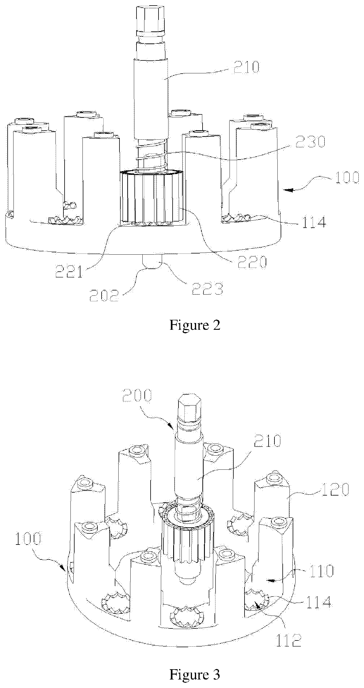 Linked Locking Mechanism and Antenna Down-tilt Angle Control Device