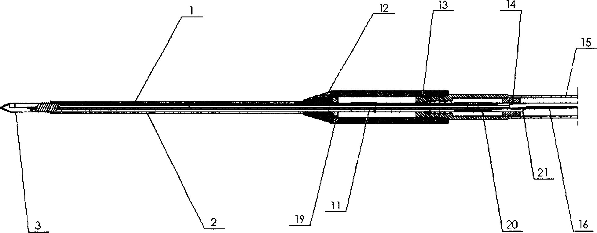 Gas throttling cooling type radio frequency ablation electrode