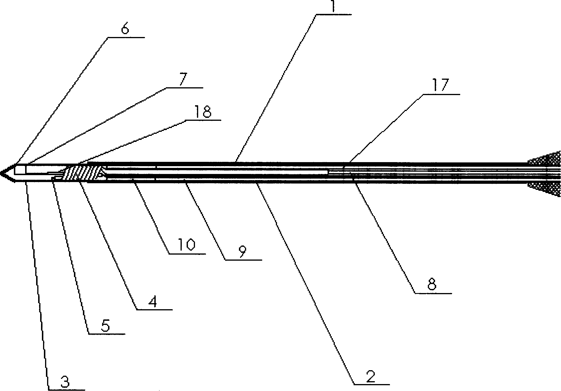 Gas throttling cooling type radio frequency ablation electrode