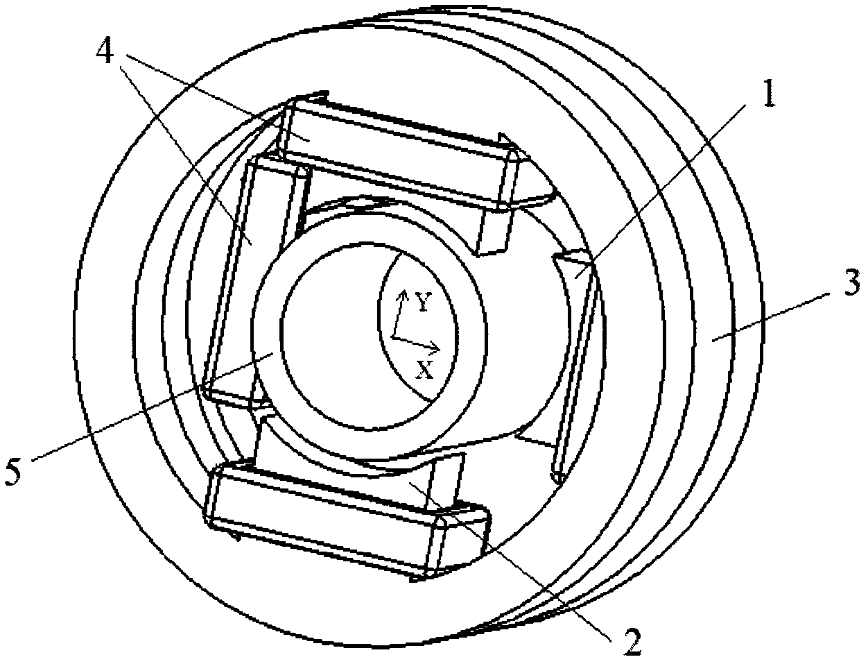 Inner rotor radial magnetic bearing