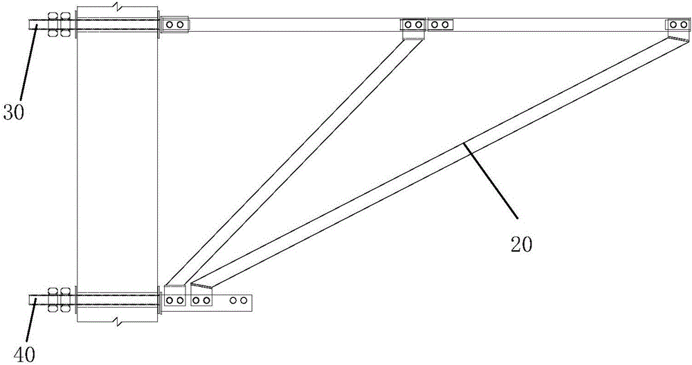 Assembled overhanging support frame