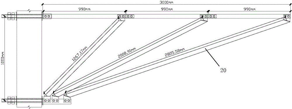 Assembled overhanging support frame