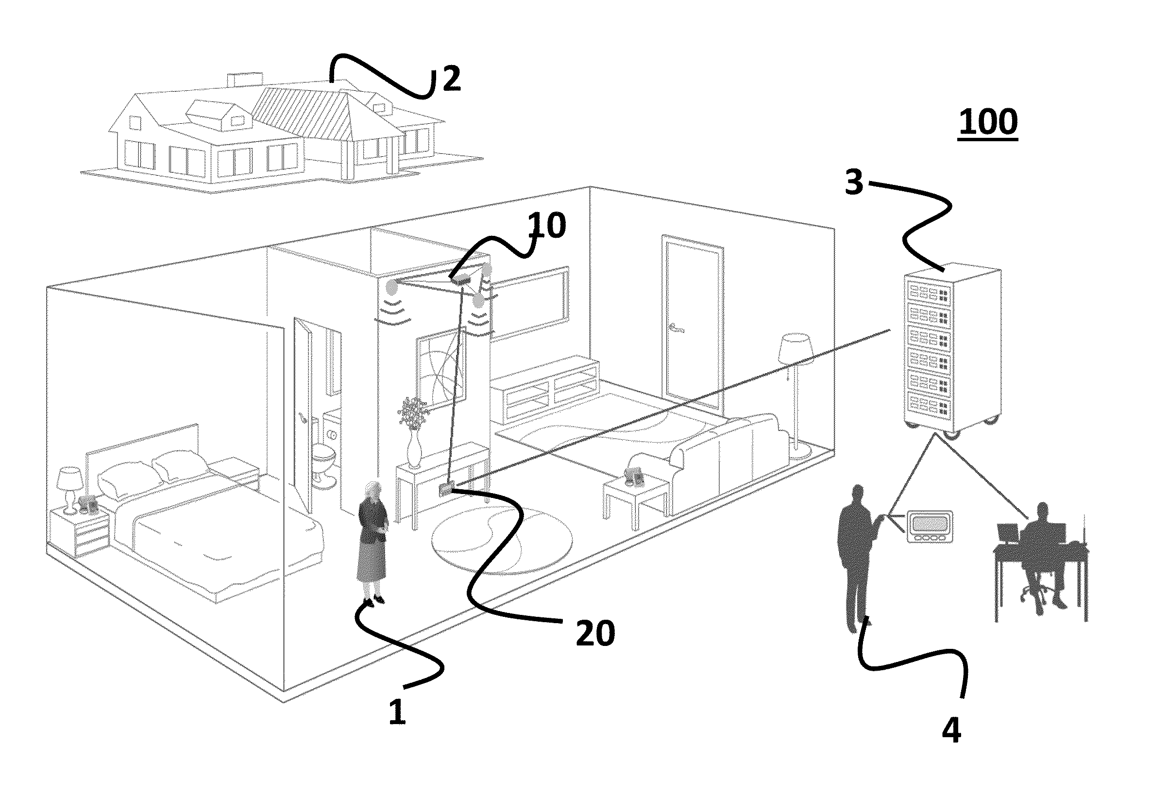 Residence fall and inactivity monitoring system