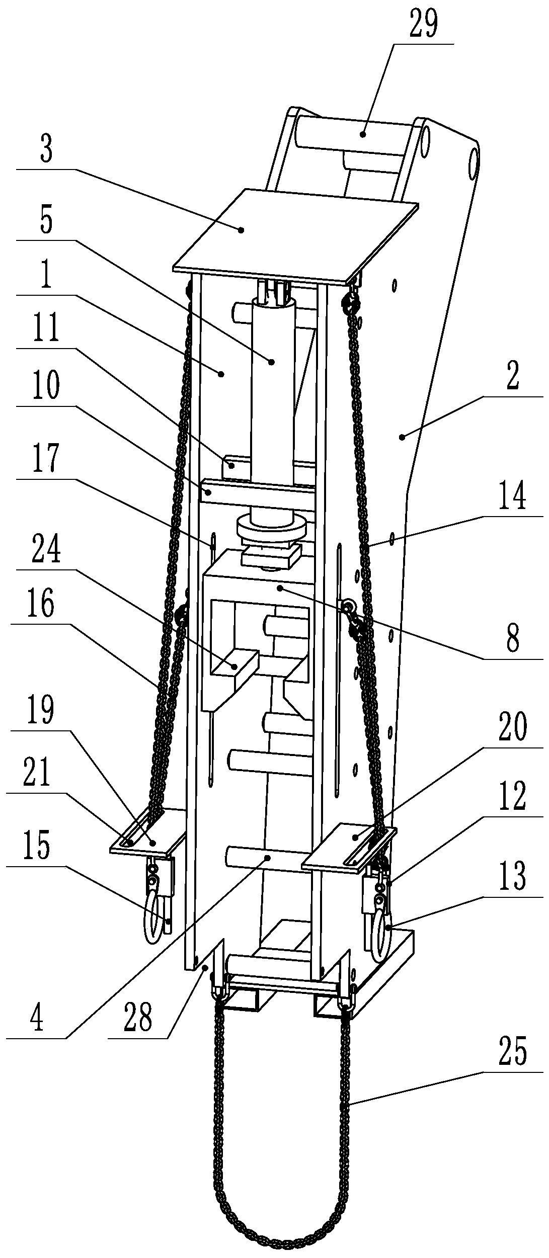 Underground flowering pile driver used in cooperation with excavator