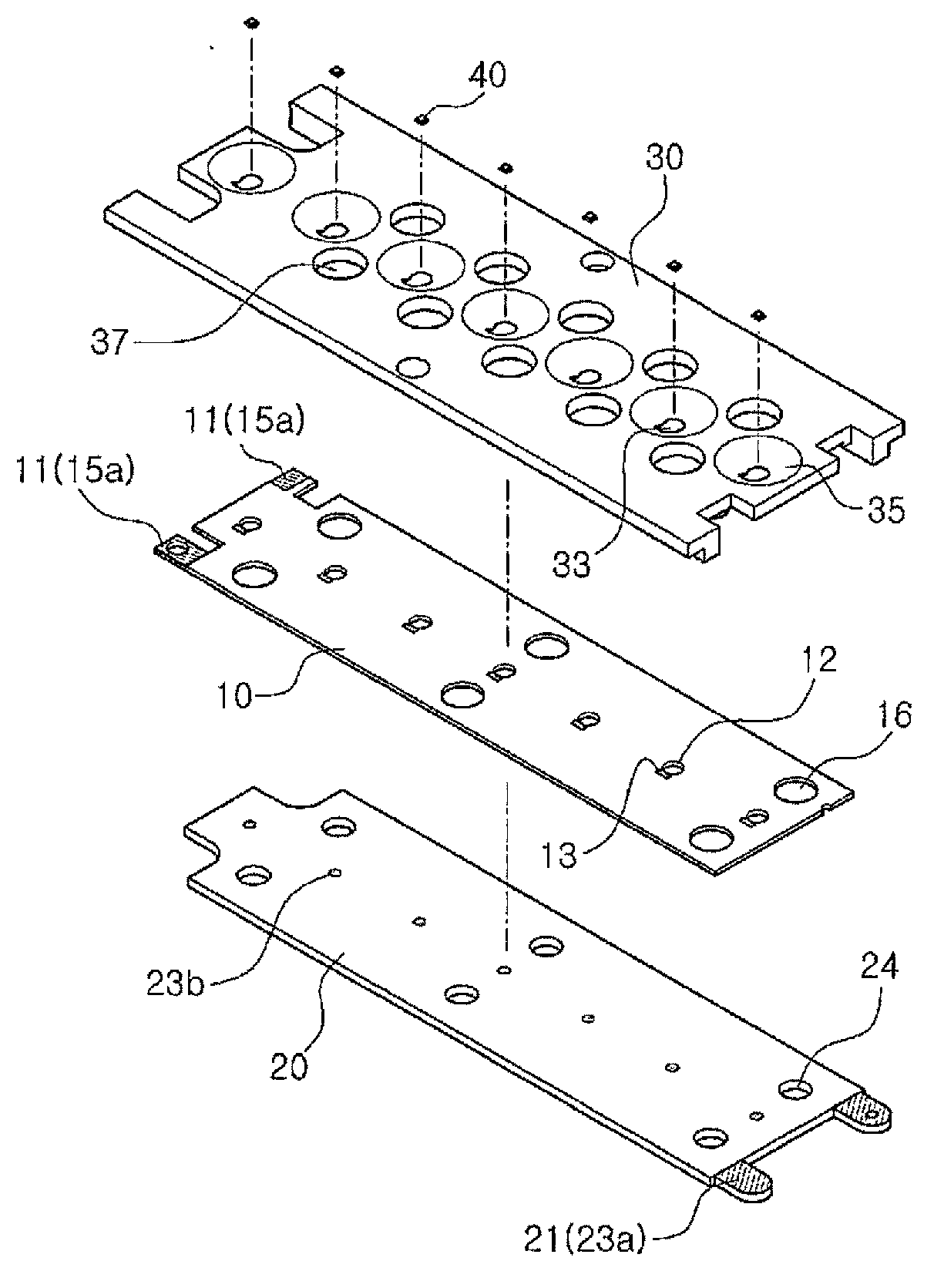 LED light source structure with high illuminating power and improved heat dissipating characteristics