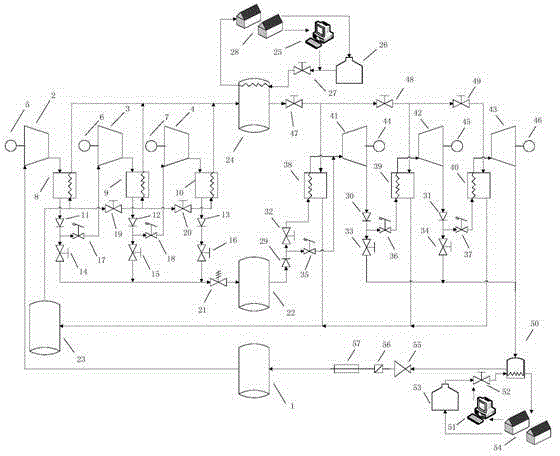 Compressed gas distributed energy source system using rare gases as working medium