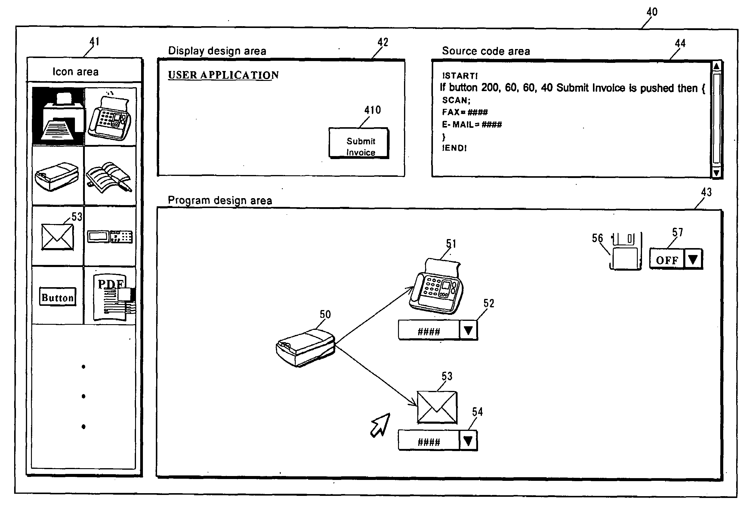 Device for assisting development of user application for image forming device