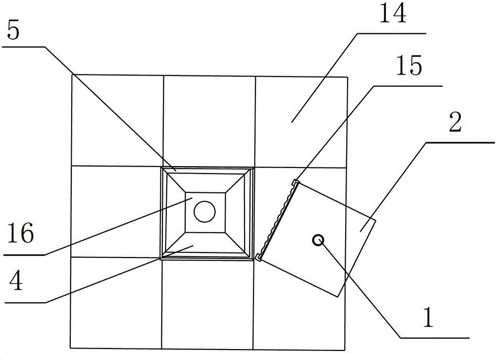 Hidden floor drain for bathroom in hotel and dwelling house