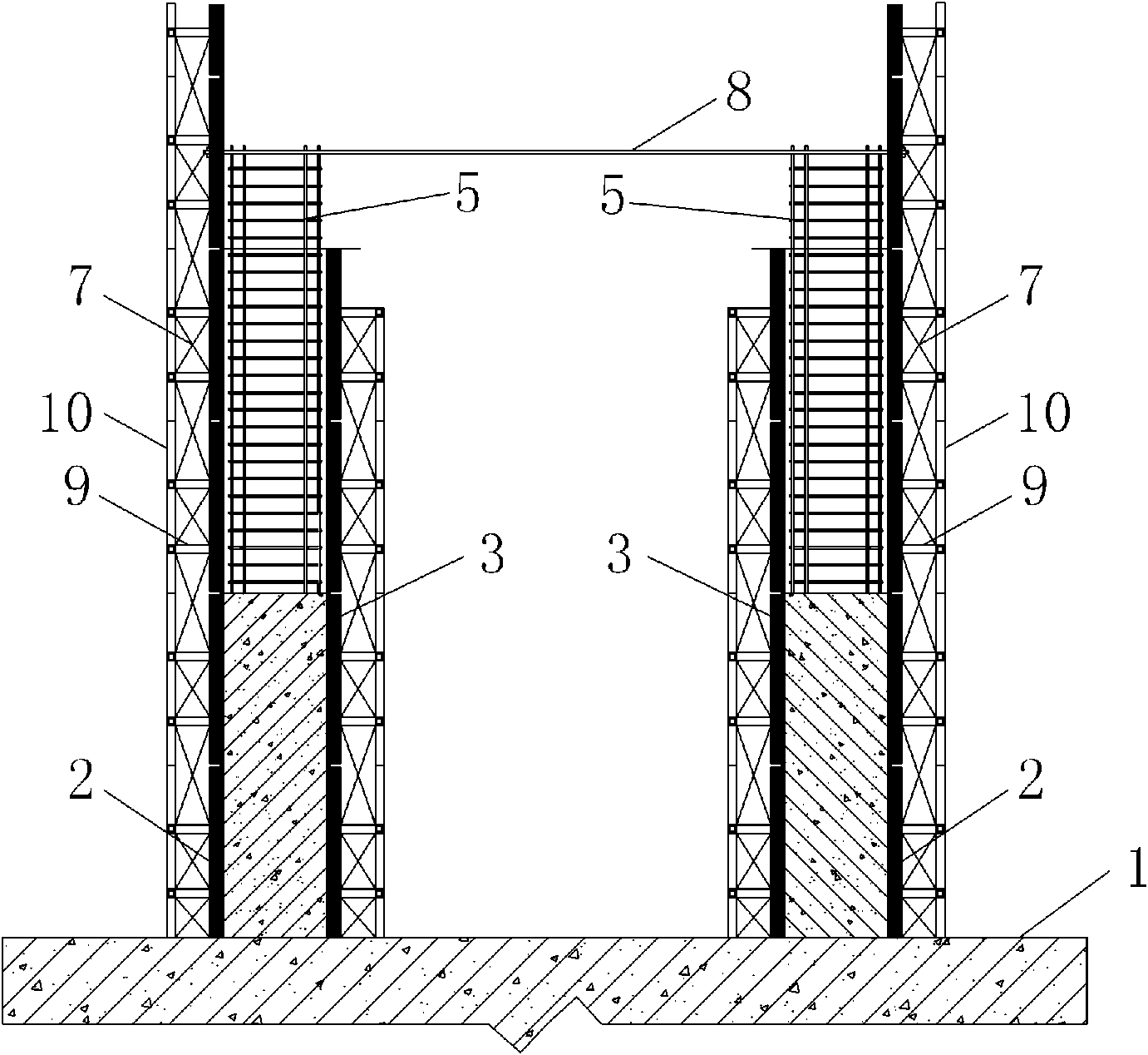 Windproof construction device for high bridge pier