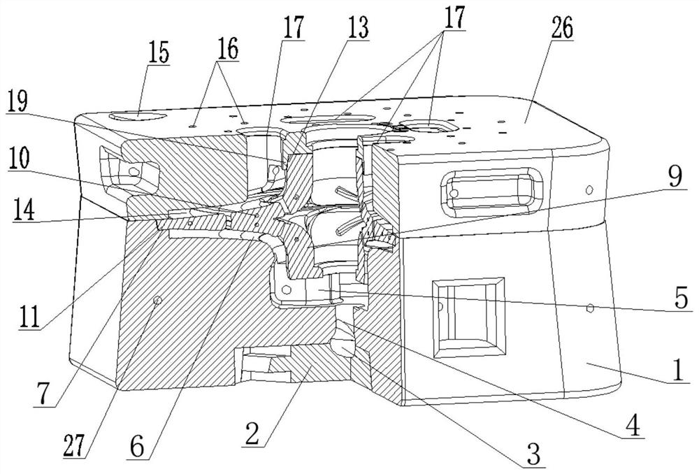 Large-outer-diameter narrow-runner impeller mold and impeller manufacturing method