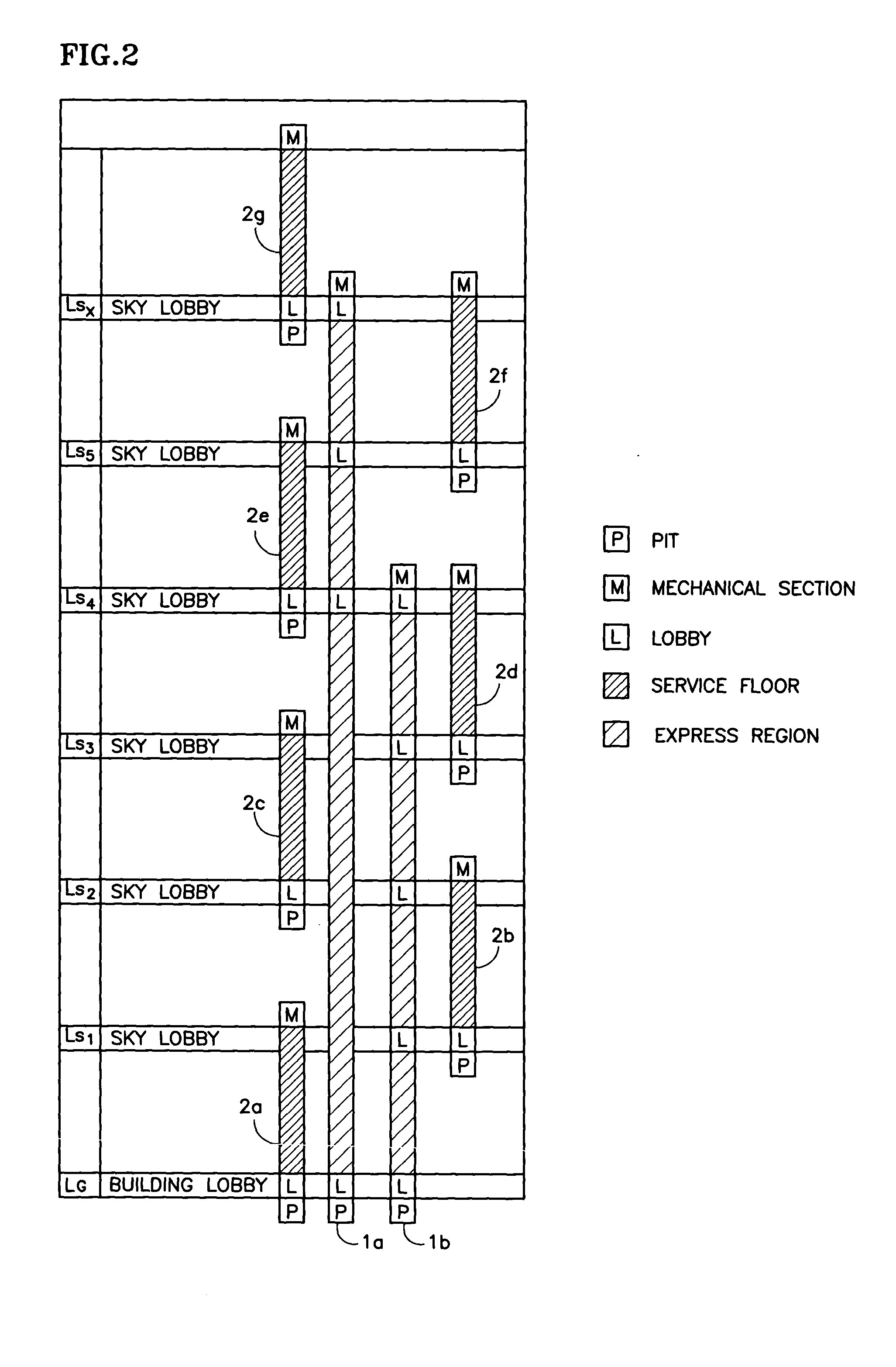 Elevator device for a multi-sky-lobby system