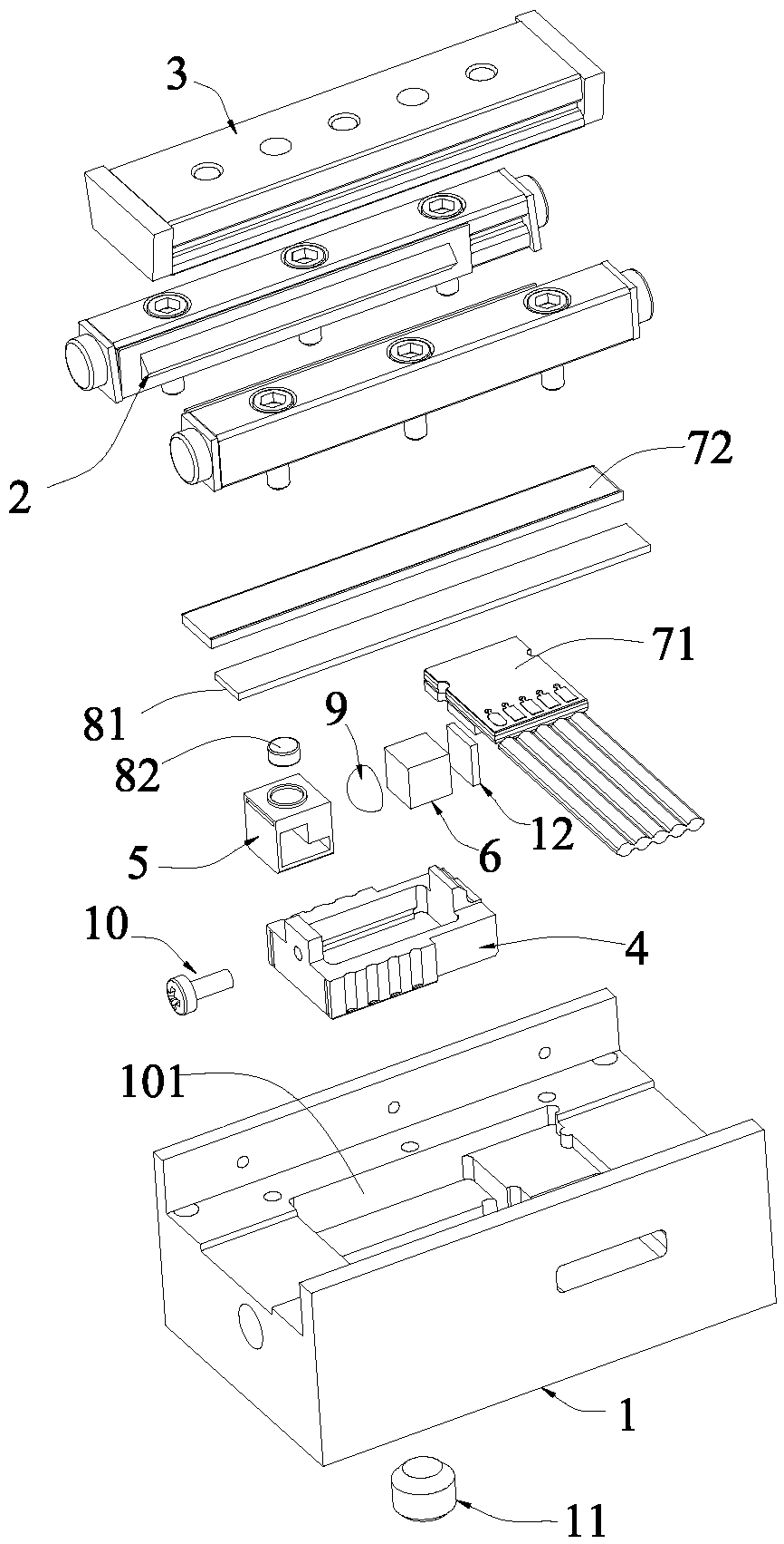 Nanoscale precision piezoelectric driving linear displacement table