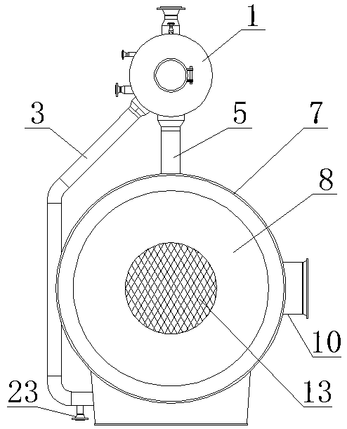 A fire-tube waste heat boiler capable of improving the utilization rate of waste heat