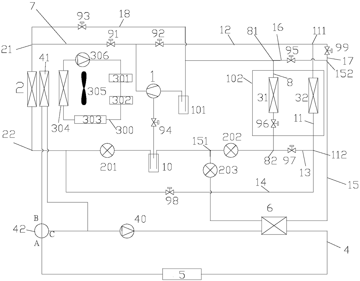 Heat pump air-conditioning system, control method thereof and vehicle