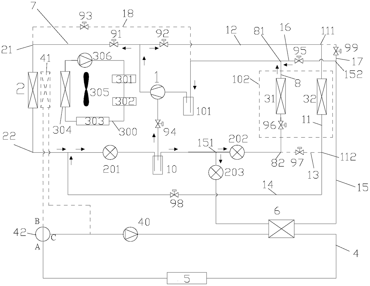 Heat pump air-conditioning system, control method thereof and vehicle