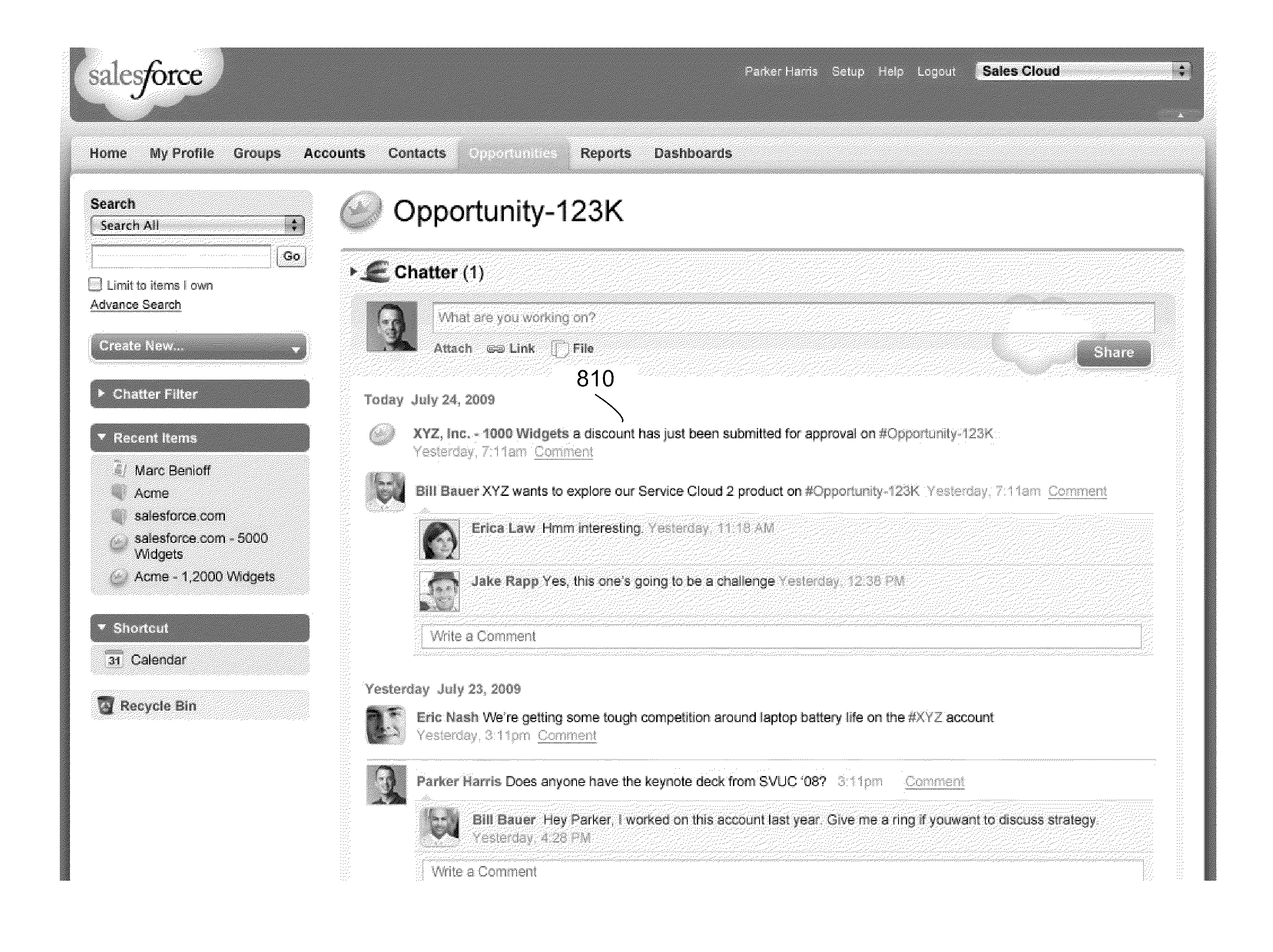 Enterprise level business information networking for changes in a database