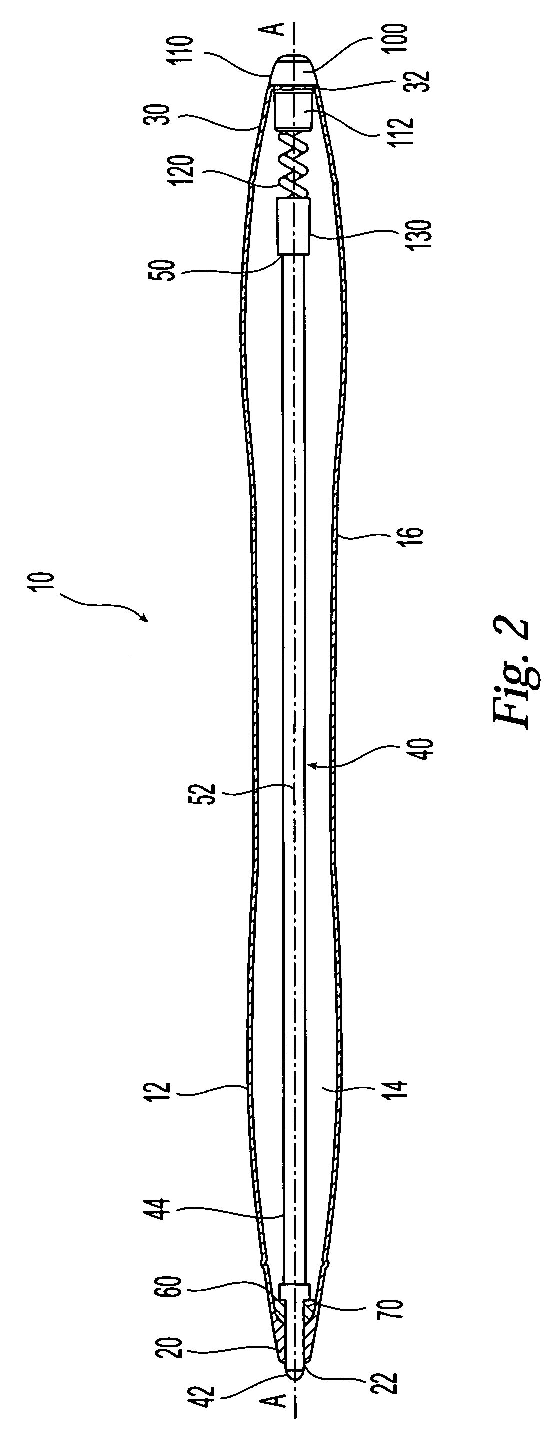 Writing instrument with cushioning element