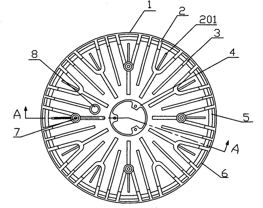 Round radiator for LED courtyard lamp