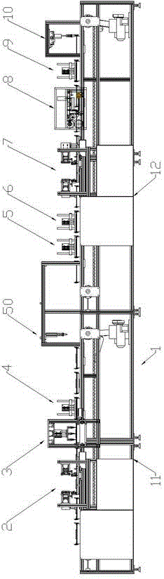 Automatic pasting production line for scrapers, sponges and felts