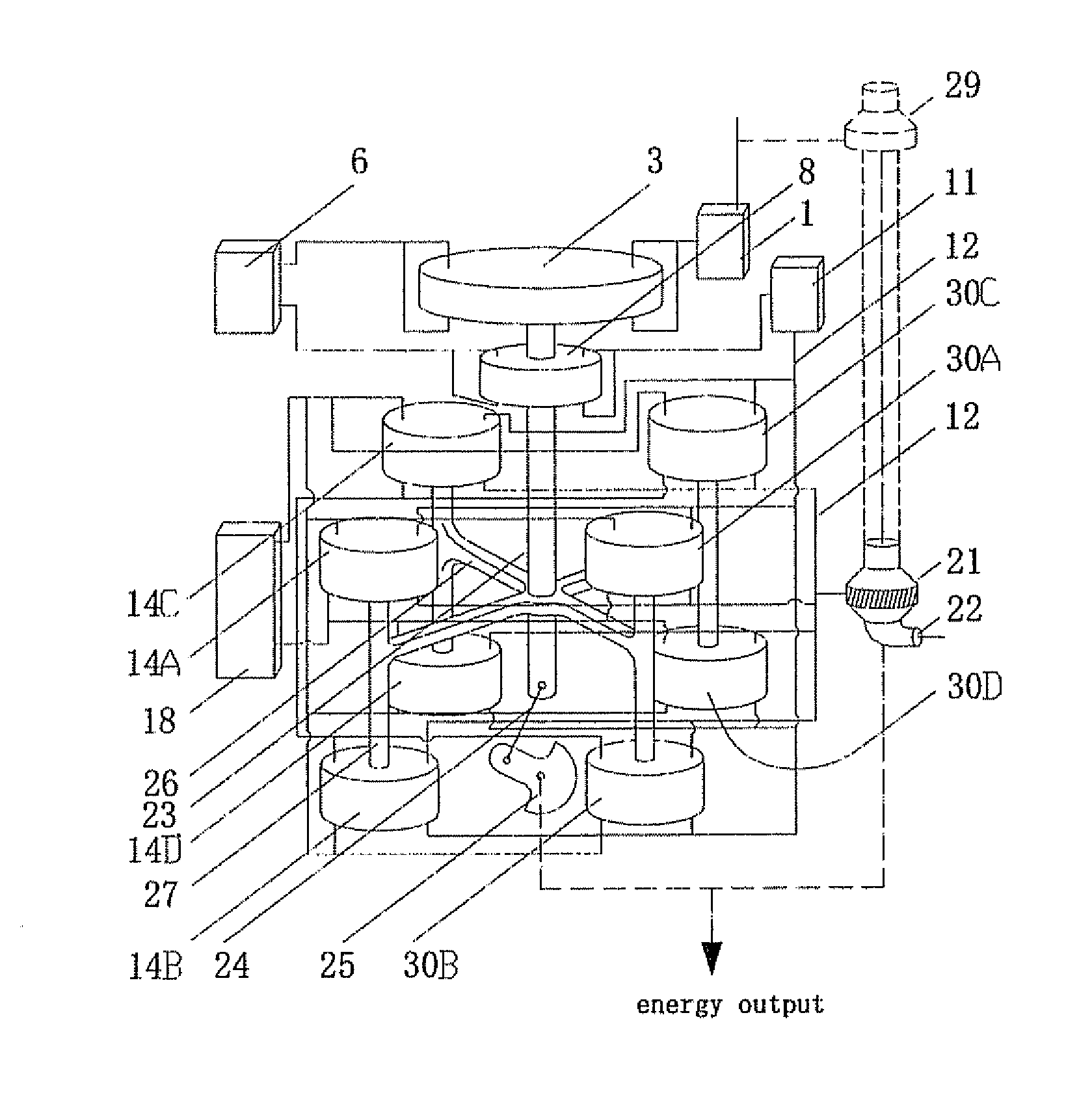 Cylinder linkage method for a multi-cylinder internal-combustion engine and a multicylinder linkage compound internalcombustion engine