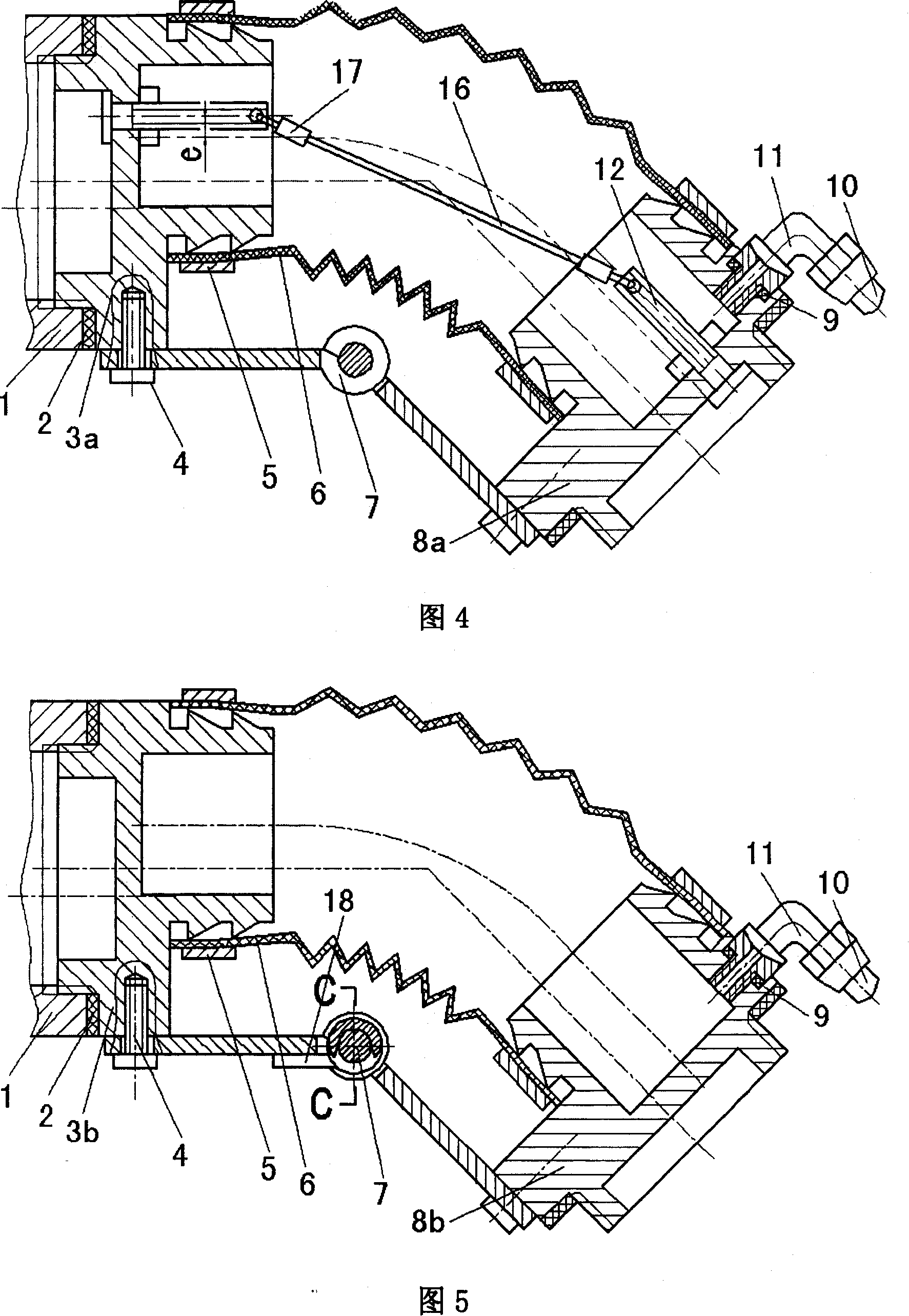 Fluid driven, single-freedom and flexible bending joint