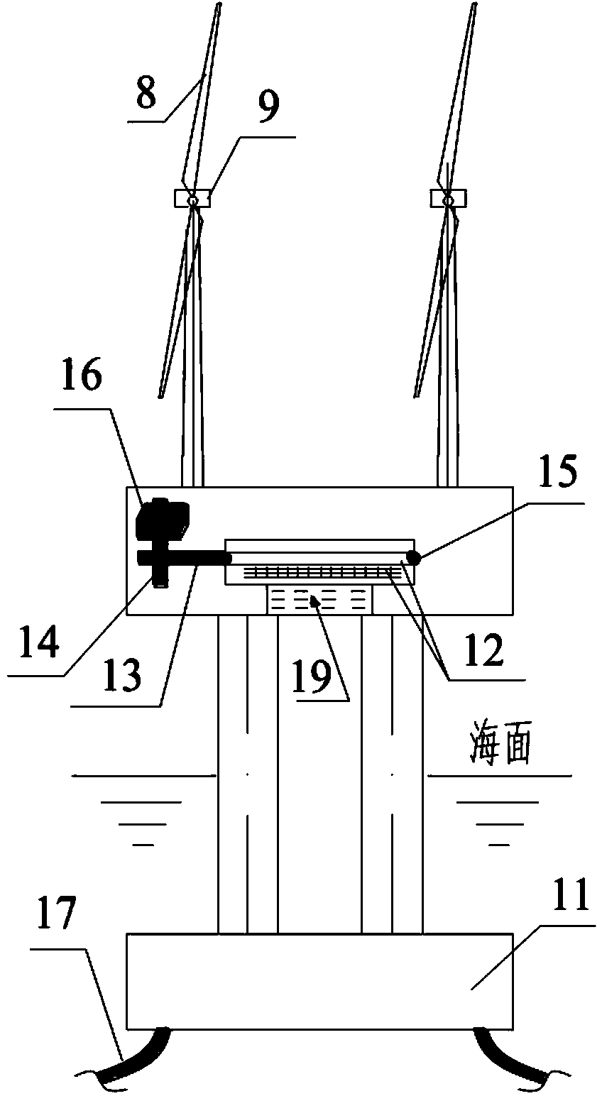 Deepwater semi-submersible platform type wind power plant