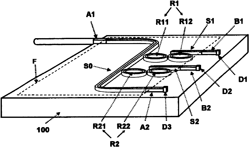 Slot waveguide micro-ring resonance type single-fiber three-dimensional machine