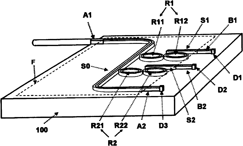 Slot waveguide micro-ring resonance type single-fiber three-dimensional machine