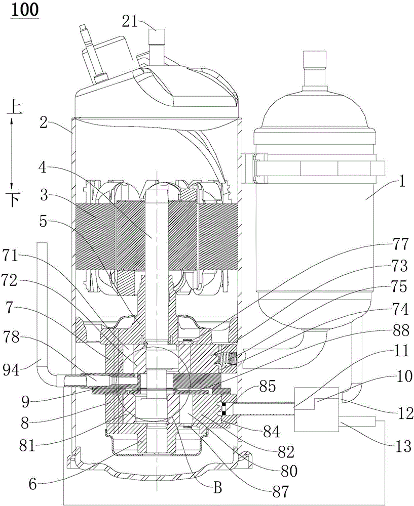 Rotary compressor assembly and refrigeration circulating device with same