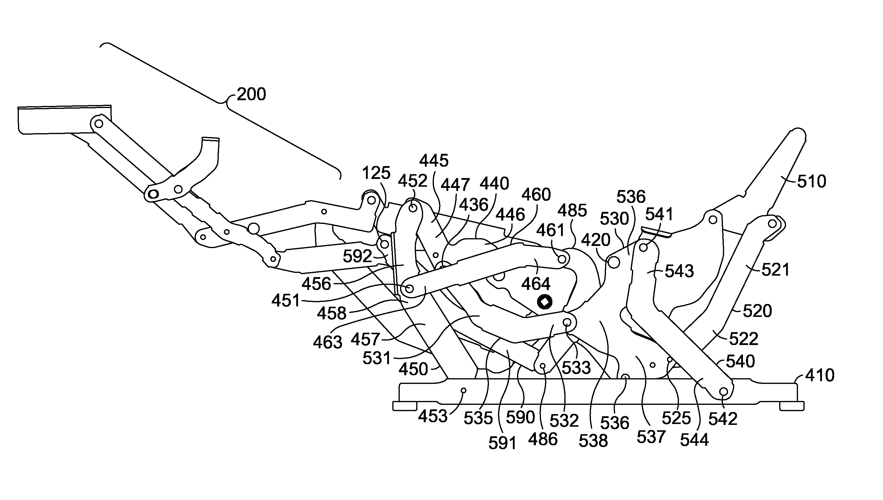 Zero-wall clearance linkage mechanism for providing additional layout