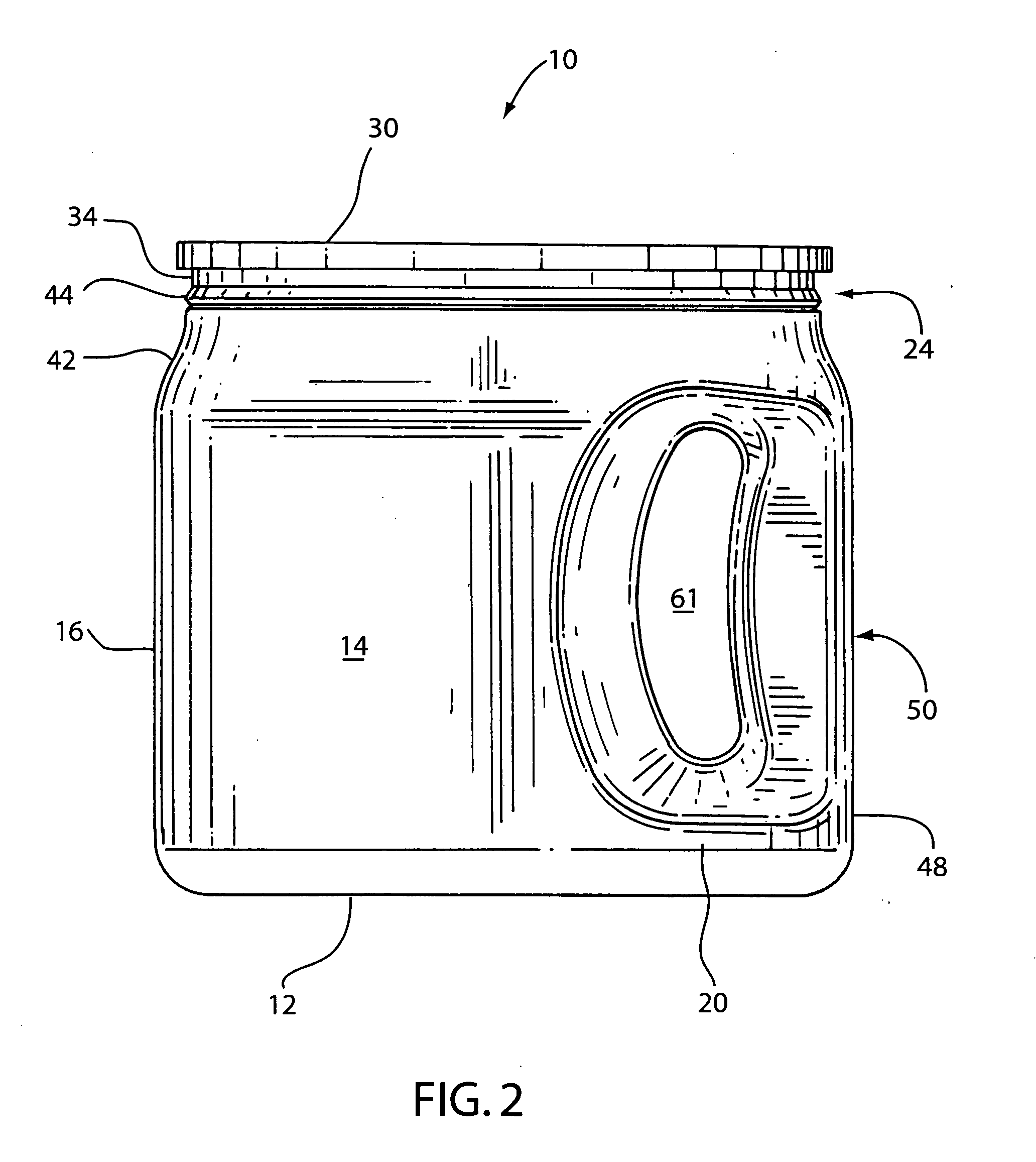 Plastic coffee container with corner handle