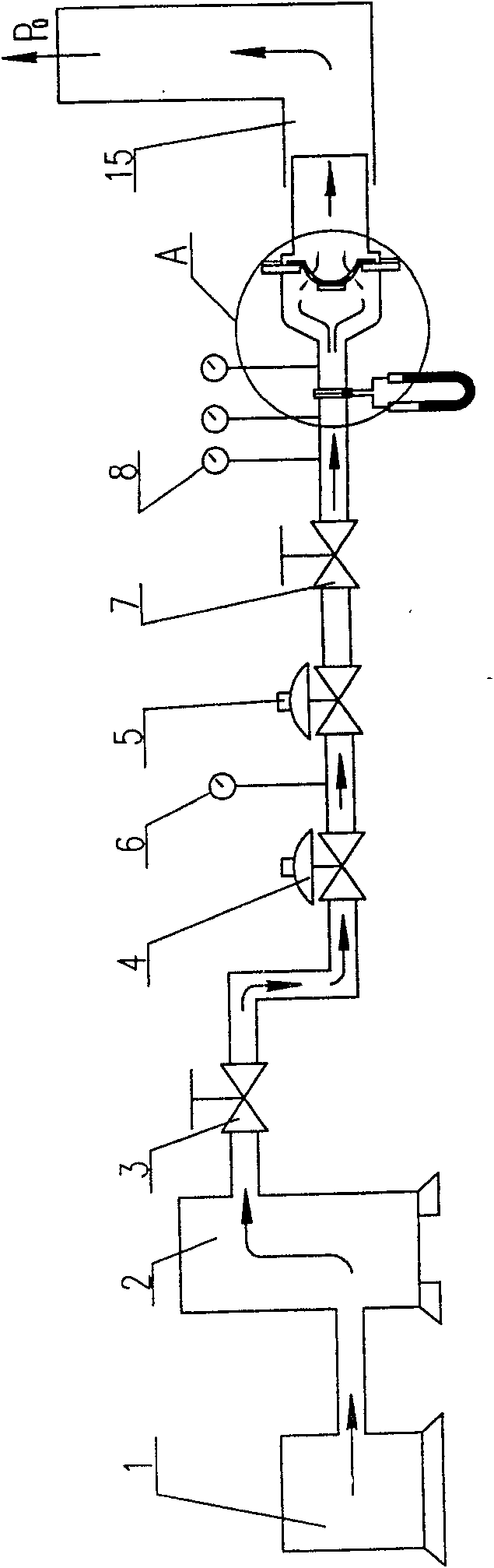 Method for measuring complicated type face flow area with supercritical pressure ratio