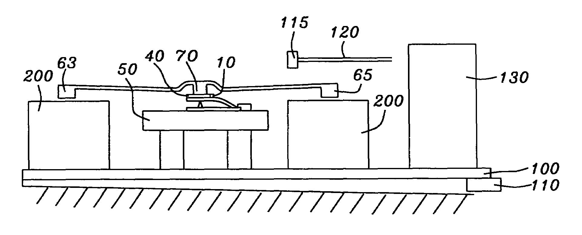 Self-loaded pendulum for slider flexure stiffness measurements